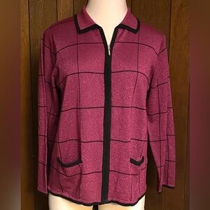 Allison Daley Zip front lightweight sweater L